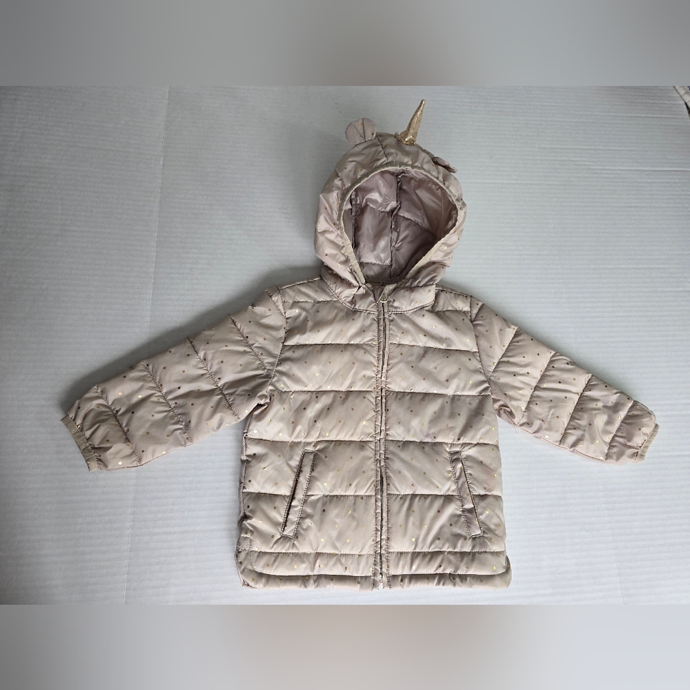 GAP Kids Unicorn Puffer Jacket - Beige